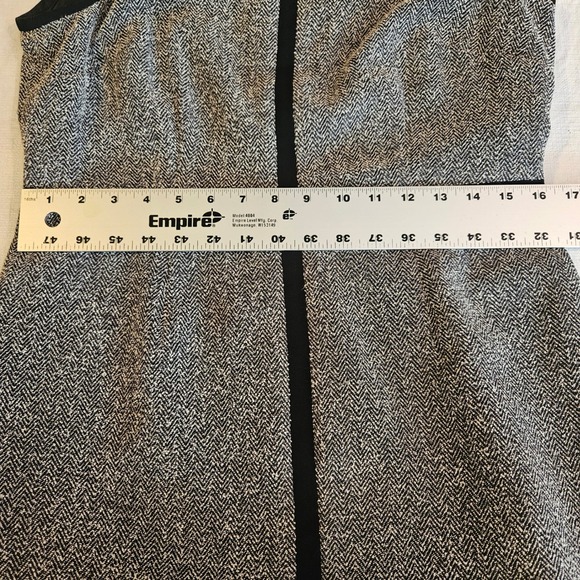 Jones Studio Herringbone Career Dress Black Trim Sleeveless Office - Picture 11 of 12